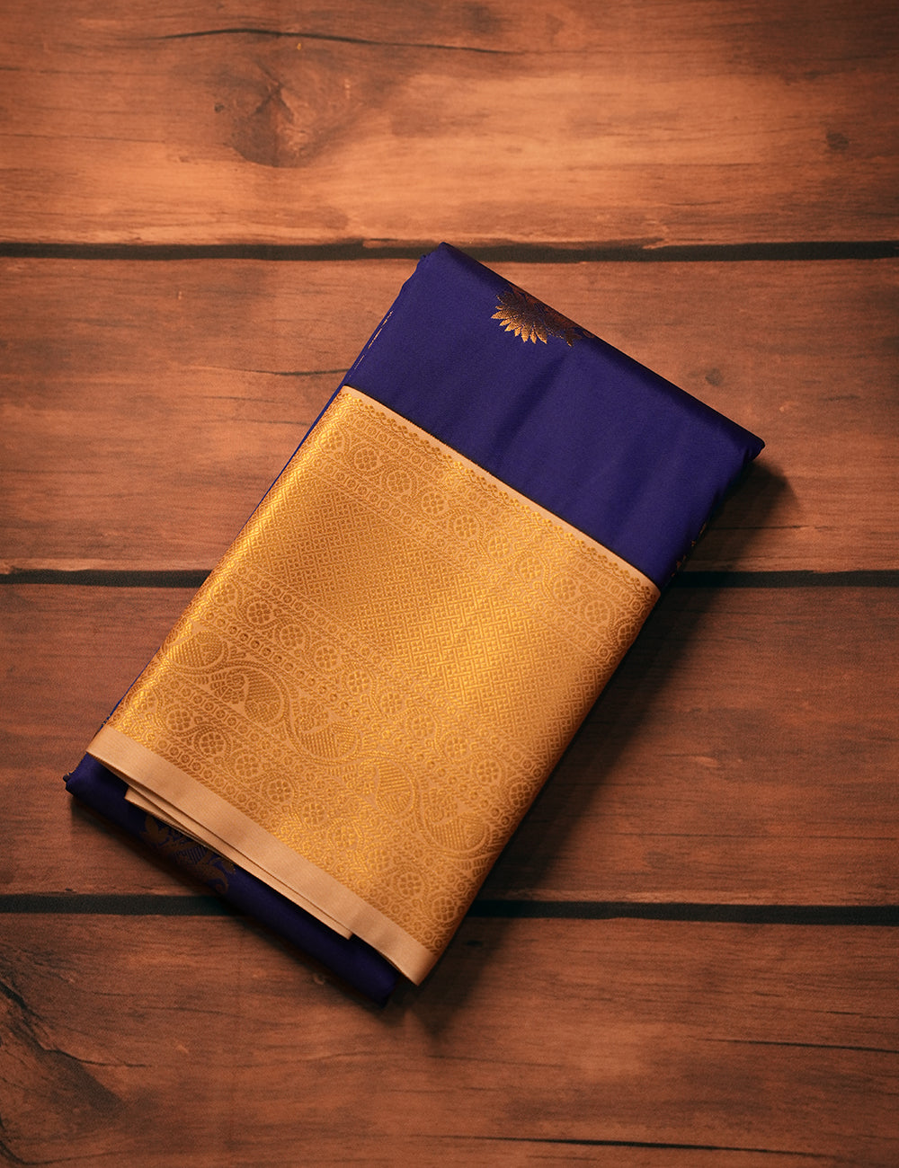 Royal Blue Soft Semi Silk Kanjivaram Saree with Elegant Pink Korvai Zari Border