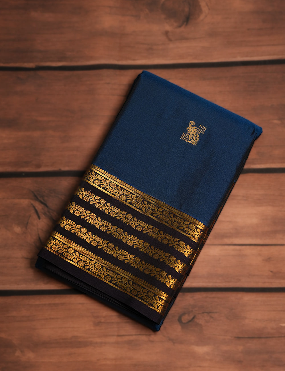 Royal Blue Soft Semi Silk Kanjivaram Saree with Rich Navy Zari Border