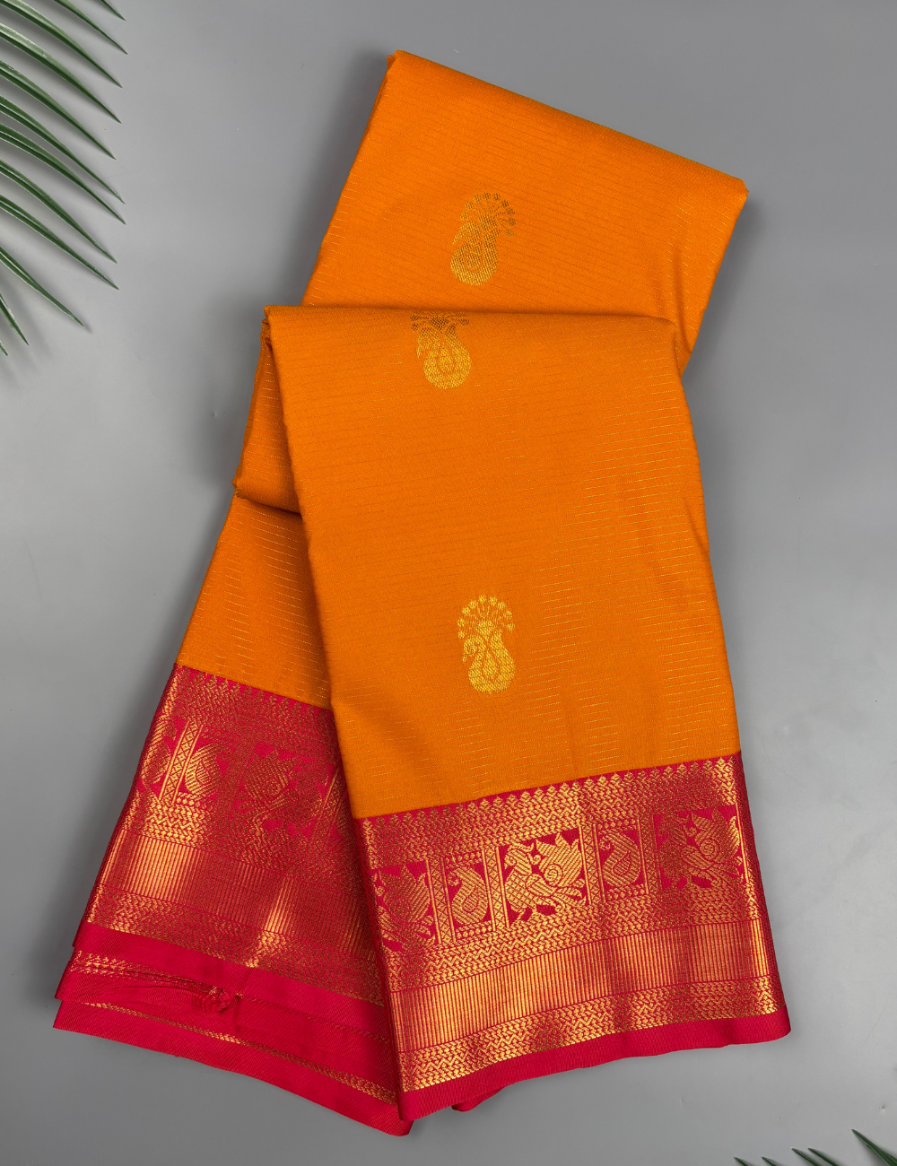 Yellow Soft Semi Silk Kanjivaram Saree With Elegant Rose Korvai Zari Border