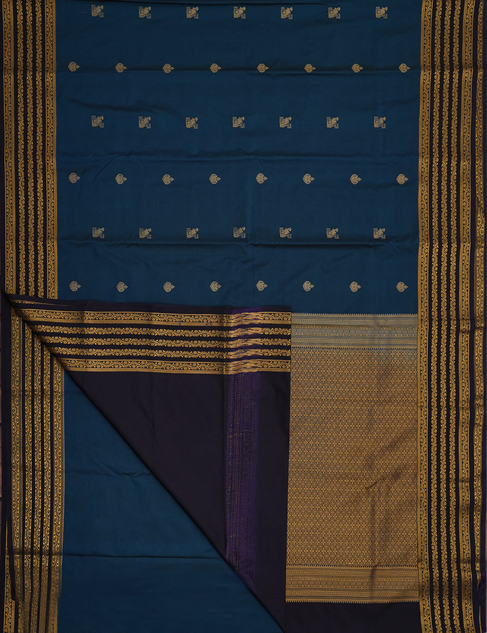 Royal Blue Soft Semi Silk Kanjivaram Saree with Rich Navy Zari Border